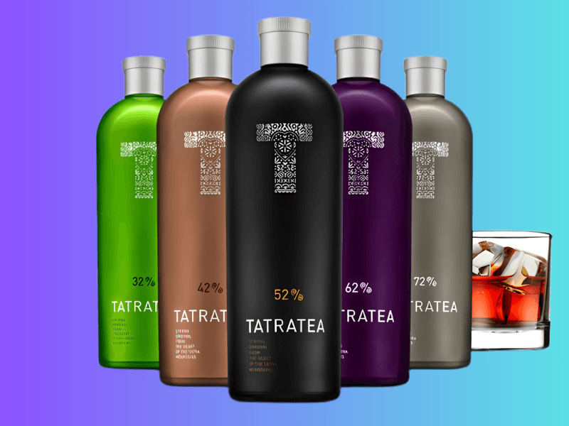 Tatratea címke közelről – a szám az alkoholfokot jelöli